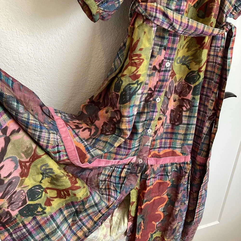 Anthropologie Multicolor Plaid and Floral Dress - Picture 6 of 12